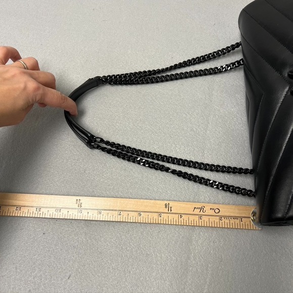 Saint Laurent Loulou Medium YSL Shoulder Bag Quilted Leather Black Designer - Picture 16 of 16